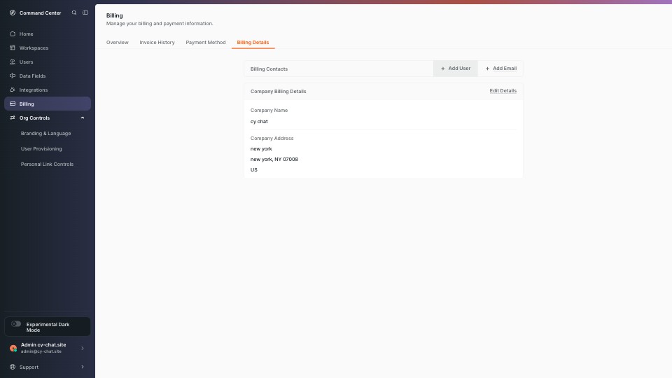 Billing (Billing Details) screenshot