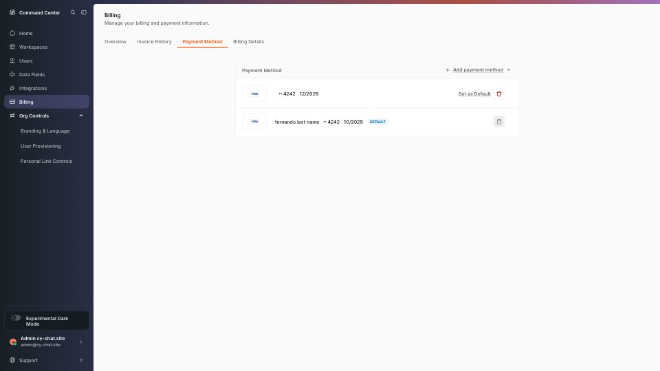 Billing (Payment Method) screenshot