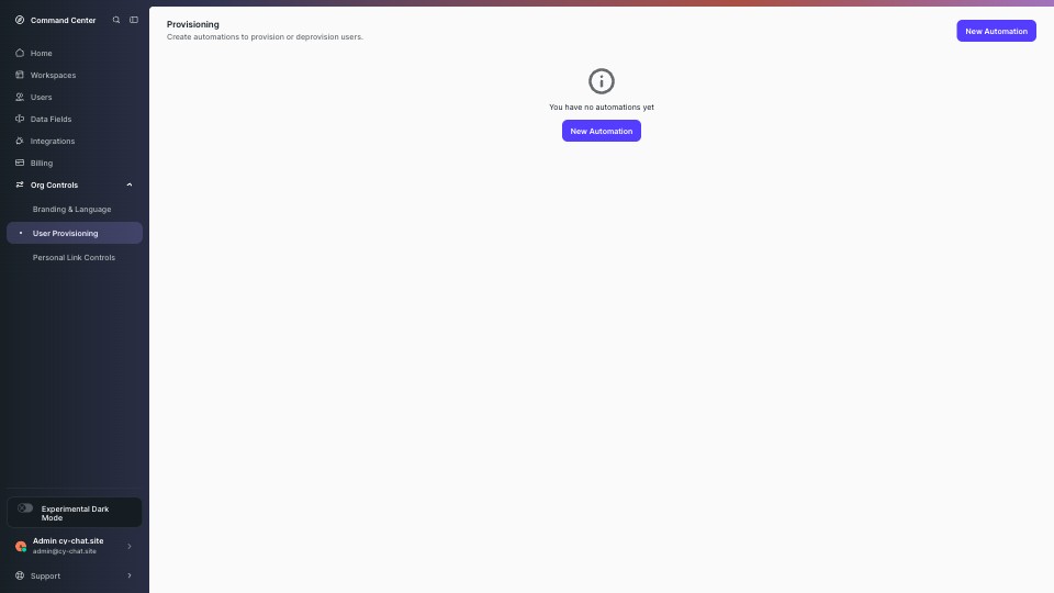 User Provisioning screenshot